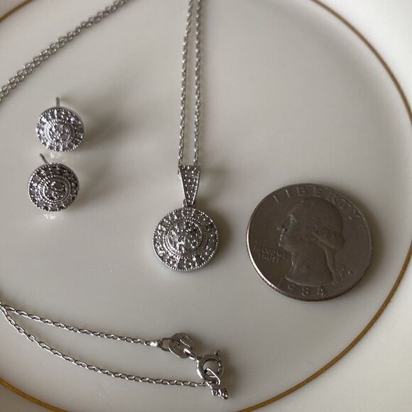 Sterling silver necklace & earring set - Picture 5 of 6